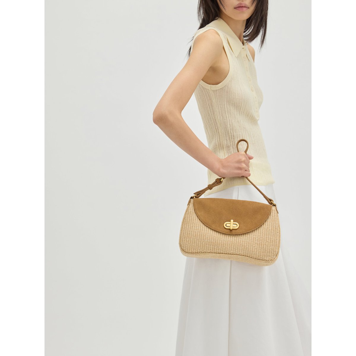 Sac baguette avec anse CARRIE camel, VANESSA WU