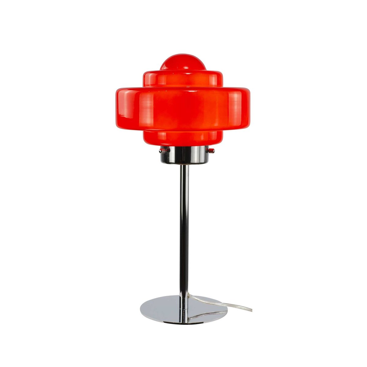 Lampe à poser en verre & métal, ZENI rouge, C-CREATION