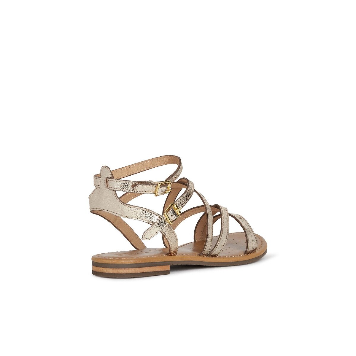 Sandali bassi in pelle Sozy oro bianco, GEOX