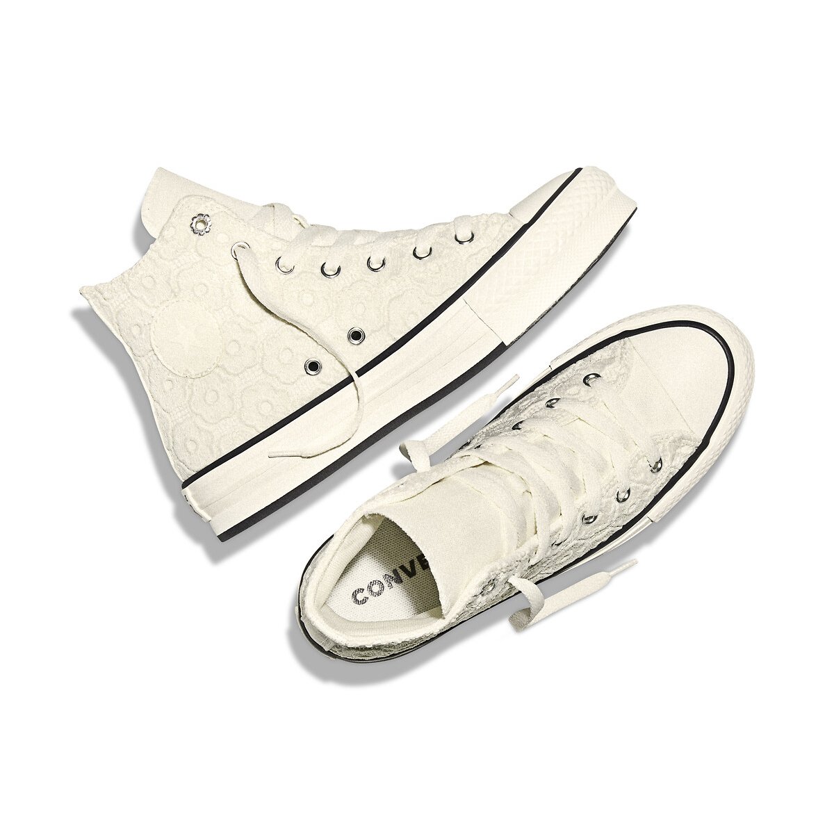 Baskets CHUCK TAYLOR ALL STAR EVA LIFT HI CROCHET ecru, CONVERSE