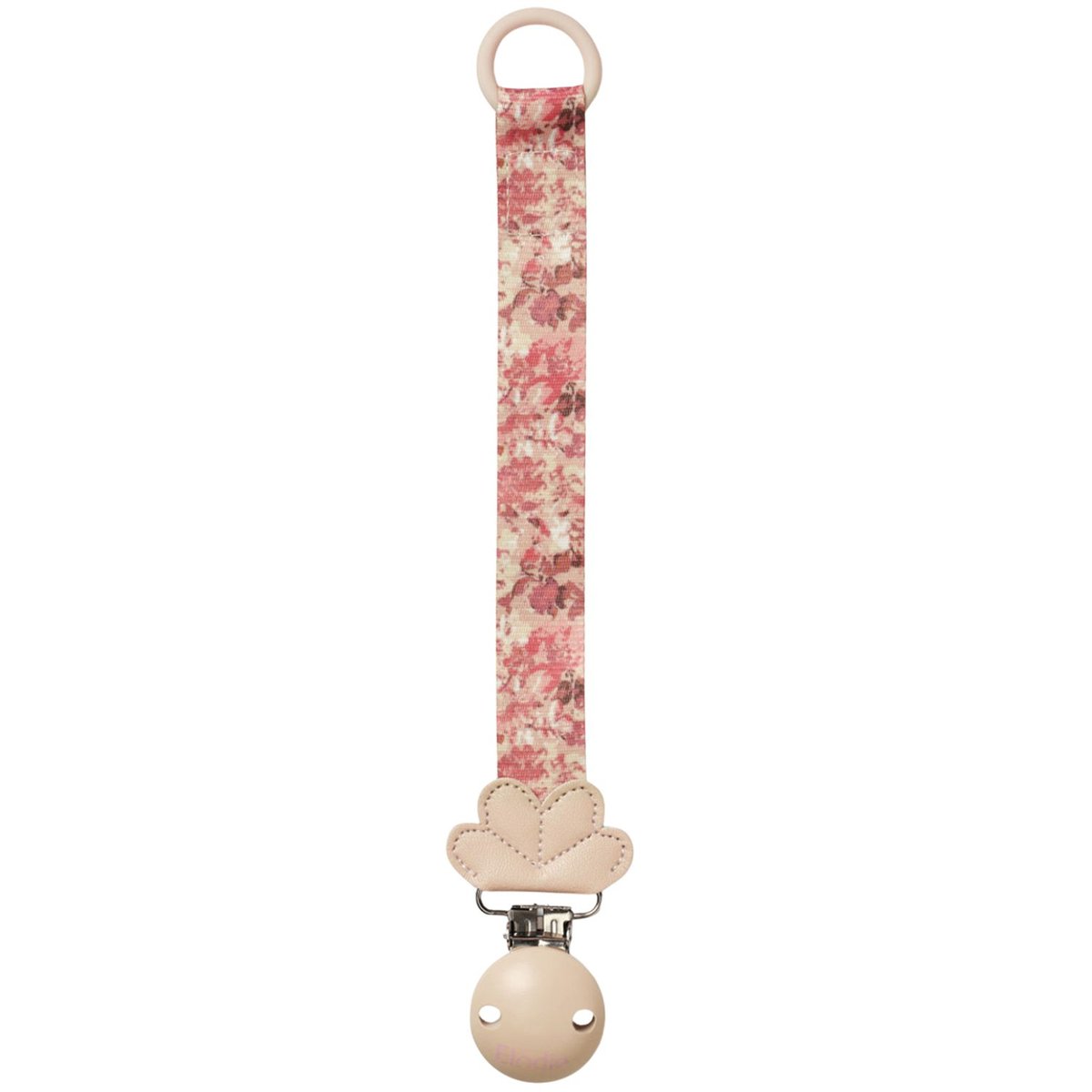 Attache sucette Wood rose, marron, blanc, ELODIE DETAILS