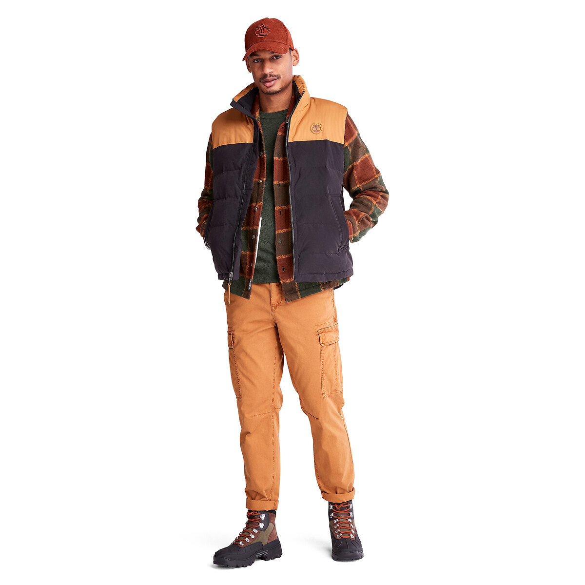 Two-Tone Padded Gilet in Cotton Mix black, TIMBERLAND