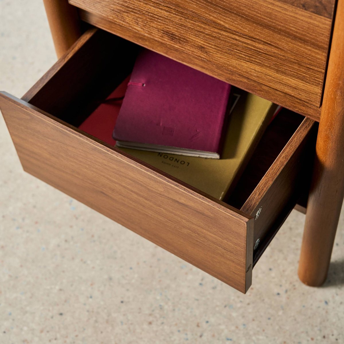Table de chevet décor bois 2 tiroirs  HARMONY naturel, SWEEEK
