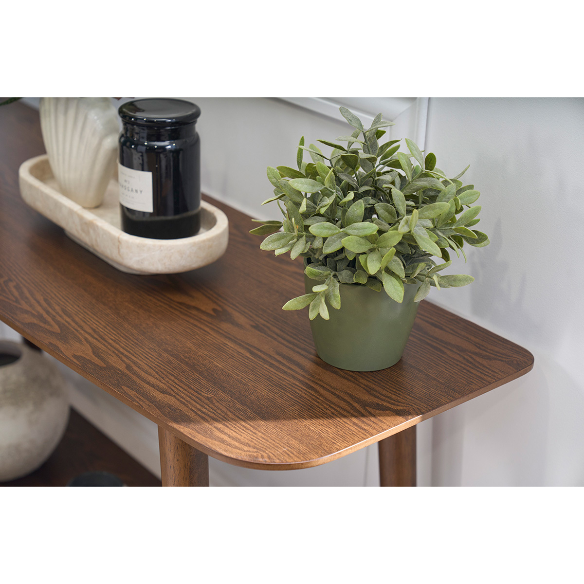 Console en bois foncé L120 cm CENDY noyer, MILIBOO