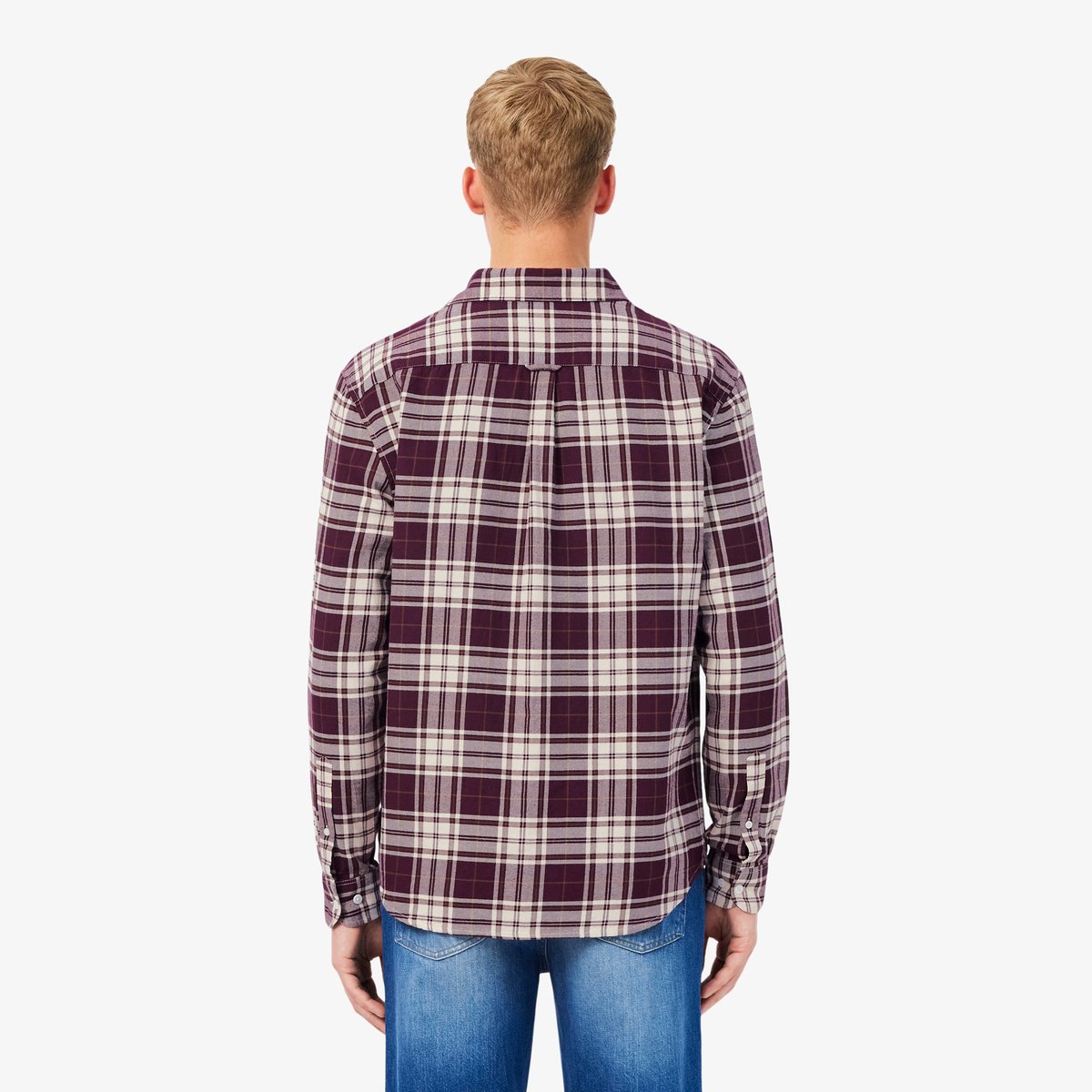 Chemise flanelle à carreaux regular fit beige-dcn1, LACOSTE