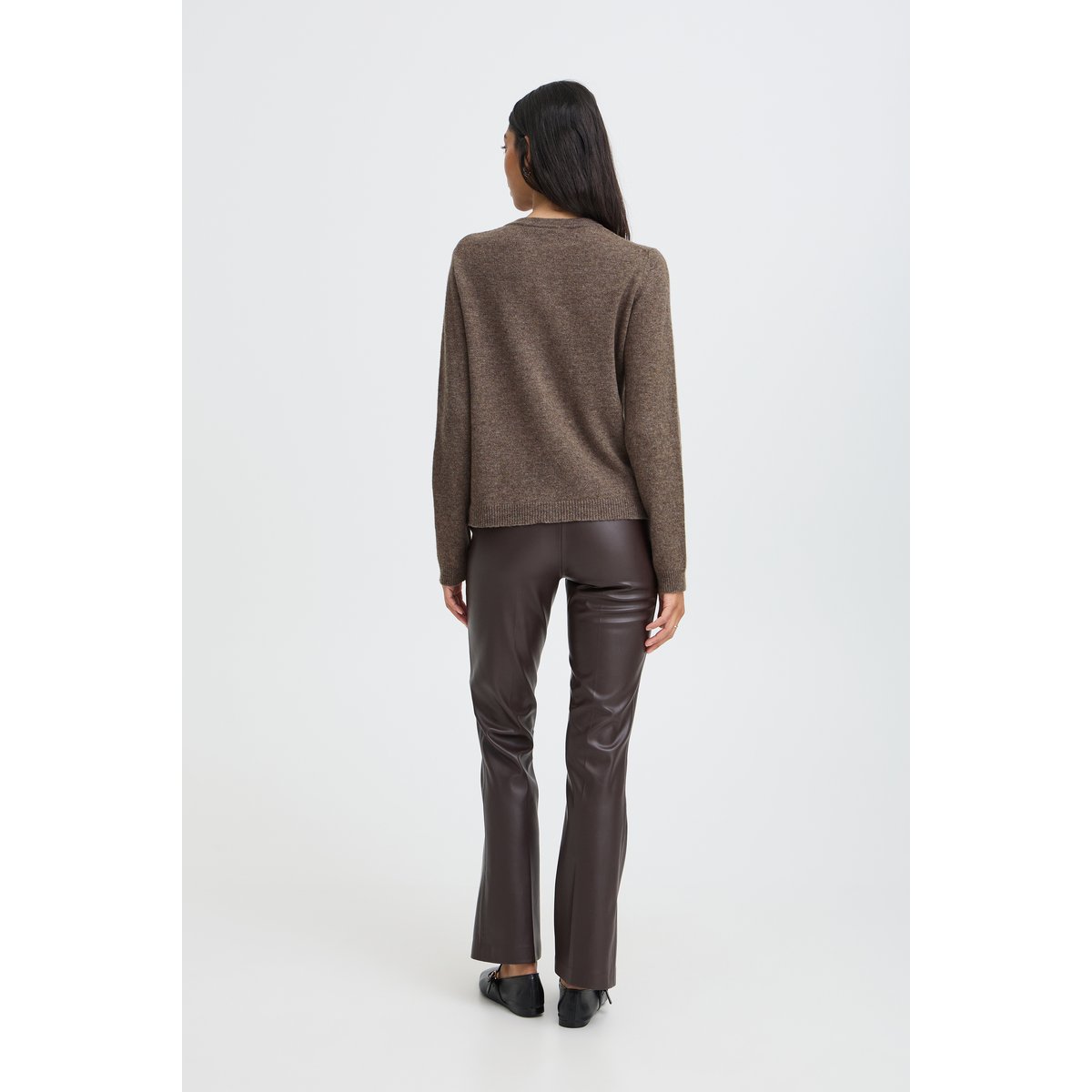 Cardigan manches longues marron java melange, B.YOUNG