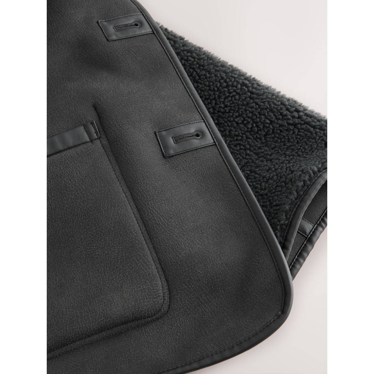 Veste réversible en peau lainée gris, NEXT