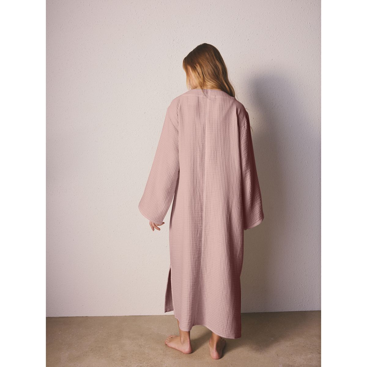 Robe de chambre léger en maille gaufrée avec liens rose mauve, NEXT