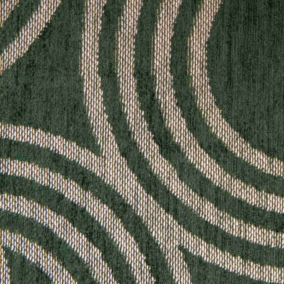 Tapis intérieur extérieur, DISCO vert forêt et beige crème, RECOLLECTION