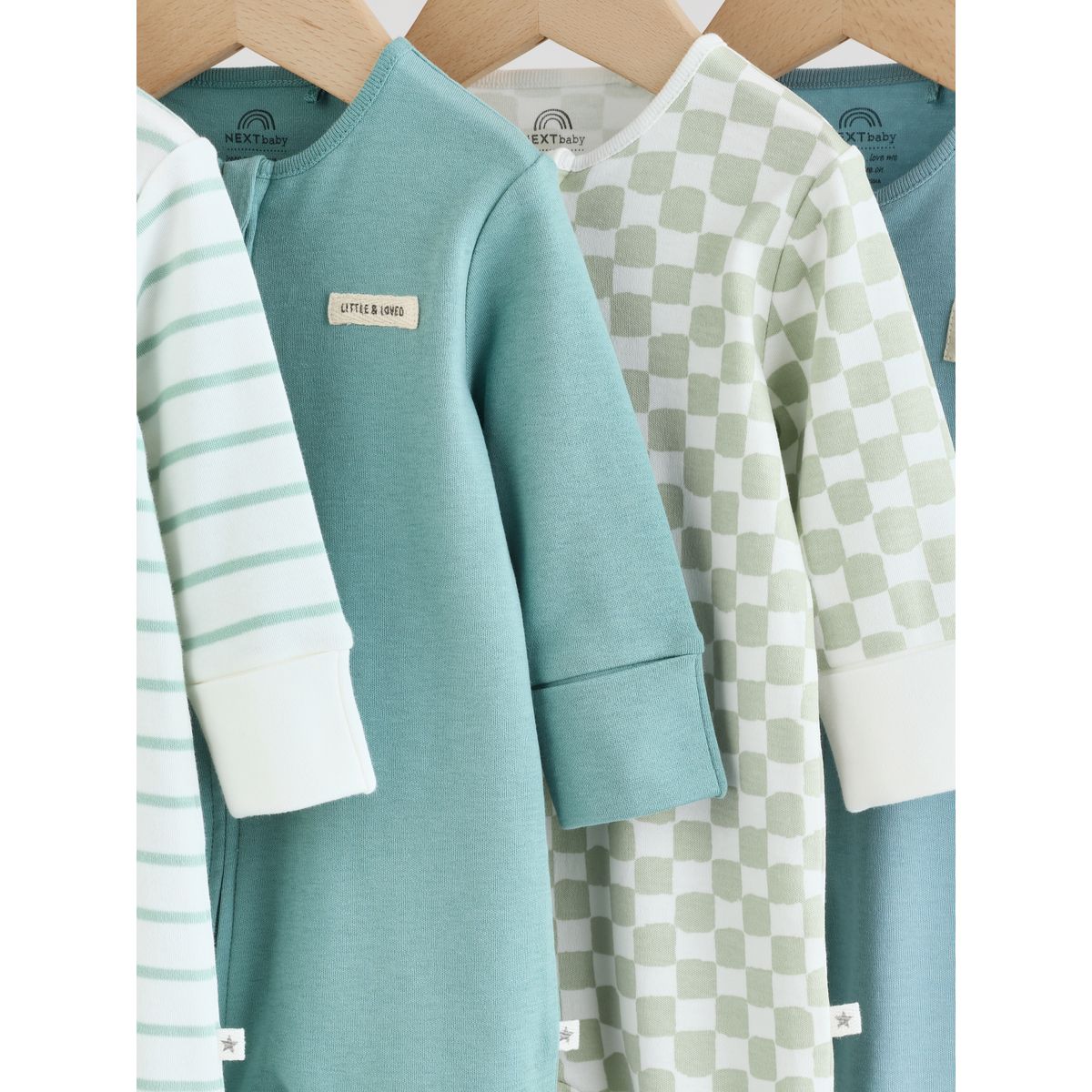 Dors-bien à zip double sens bébé, lot de 4 vert, NEXT
