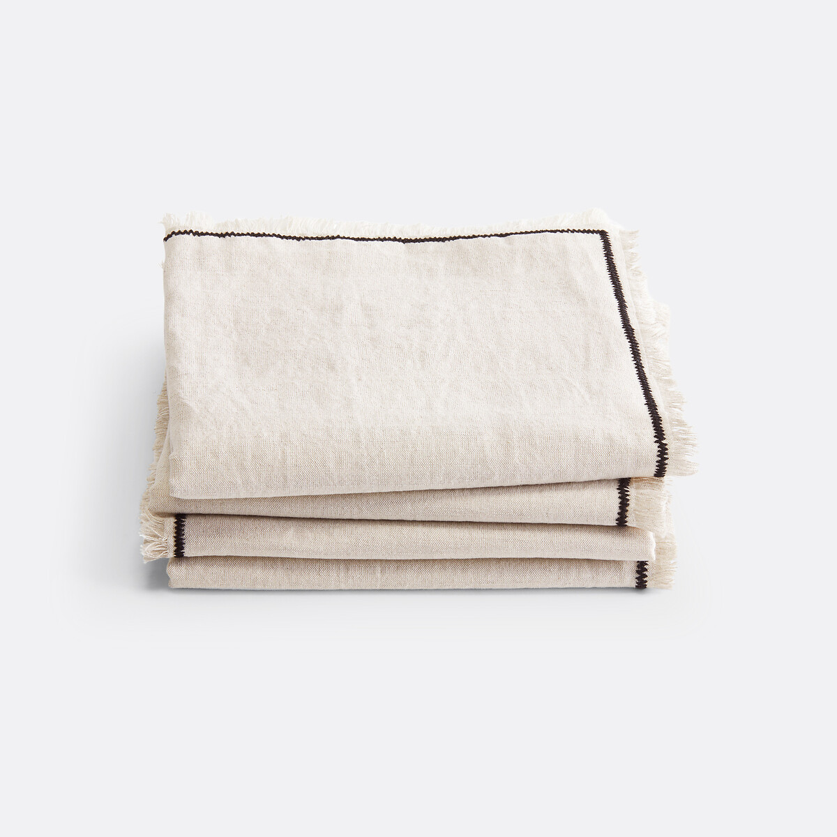 Set of 4 Menorca Linen Cotton Napkins natural, LA REDOUTE INTERIEURS