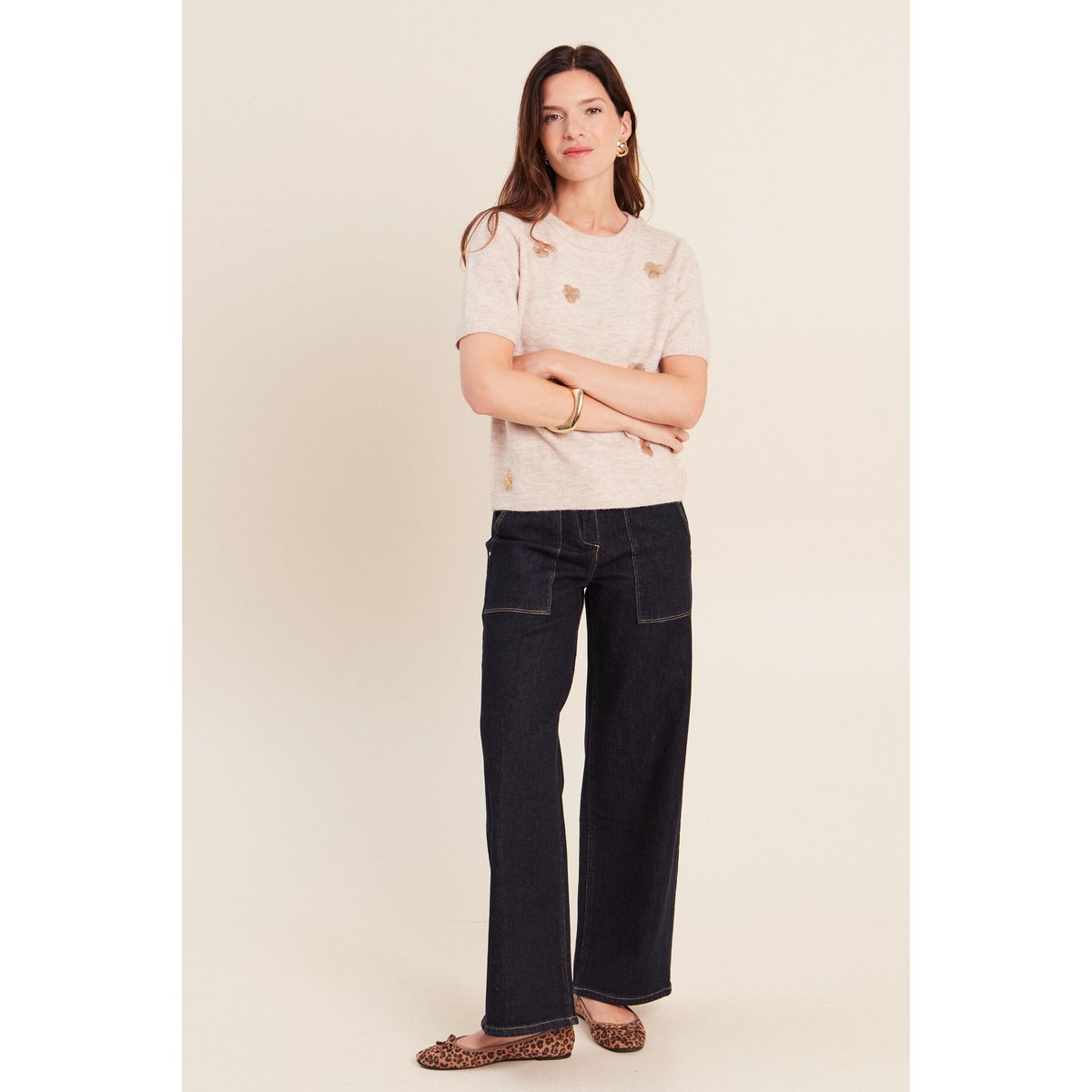 Pull col rond beige, BREAL