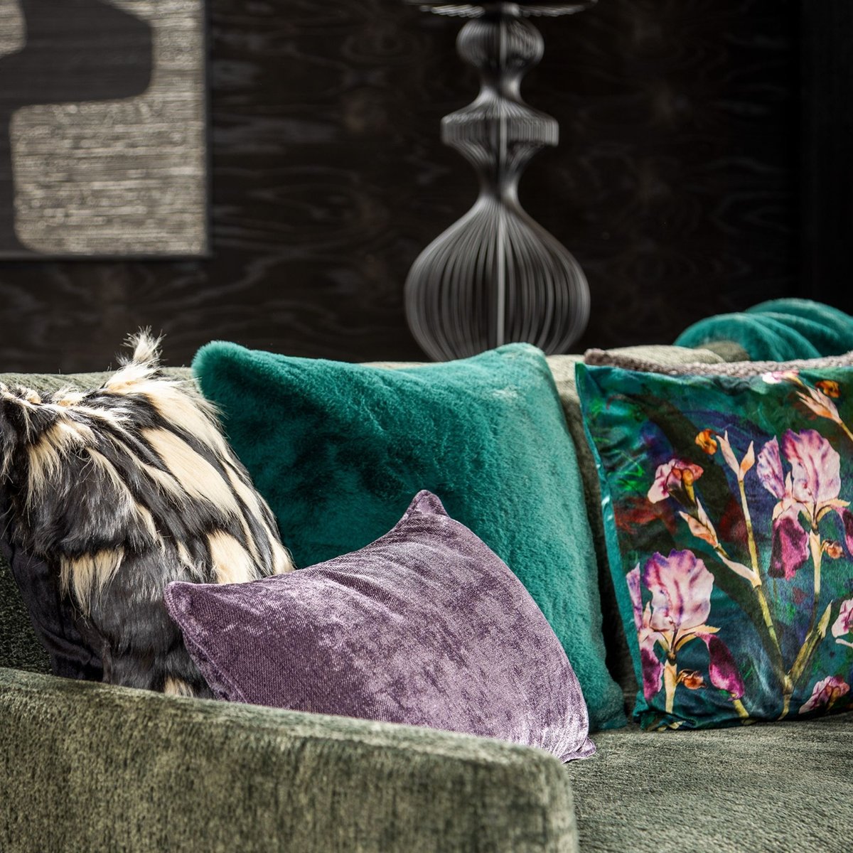 Coussin Zaya vert, DUTCH DECOR