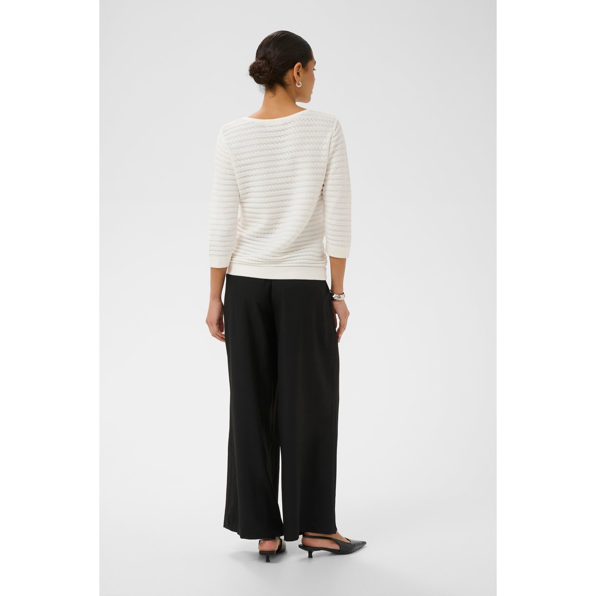 Pullover tricoté blanc chalk cc., KAFFE