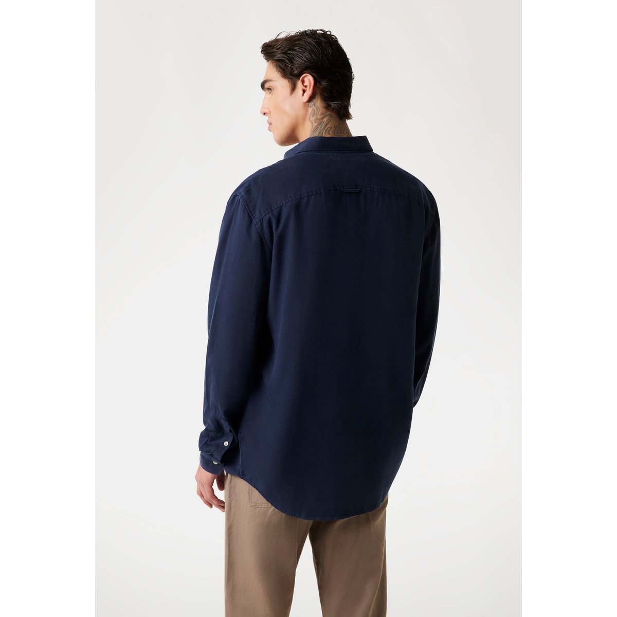 Chemise Lyocell Coupe Classique bleu foncé, GUESS