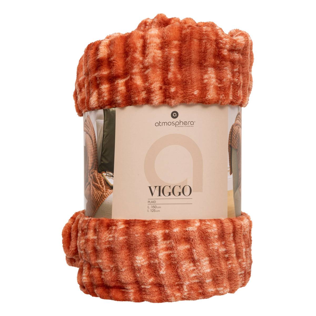 Plaid en flanelle 3D VIGGO gris, ATMOSPHERA