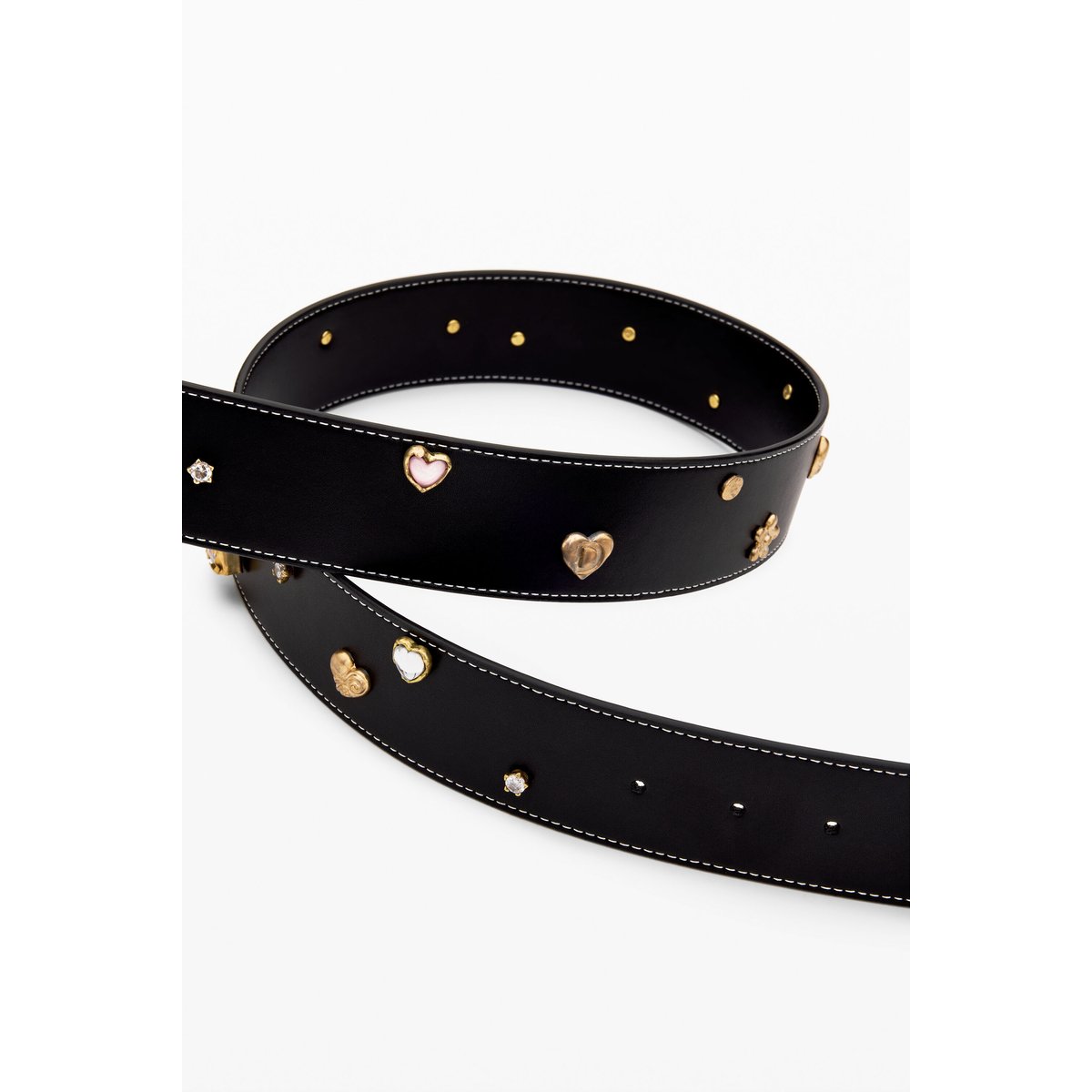 Ceinture en cuir à étoiles noir, DESIGUAL