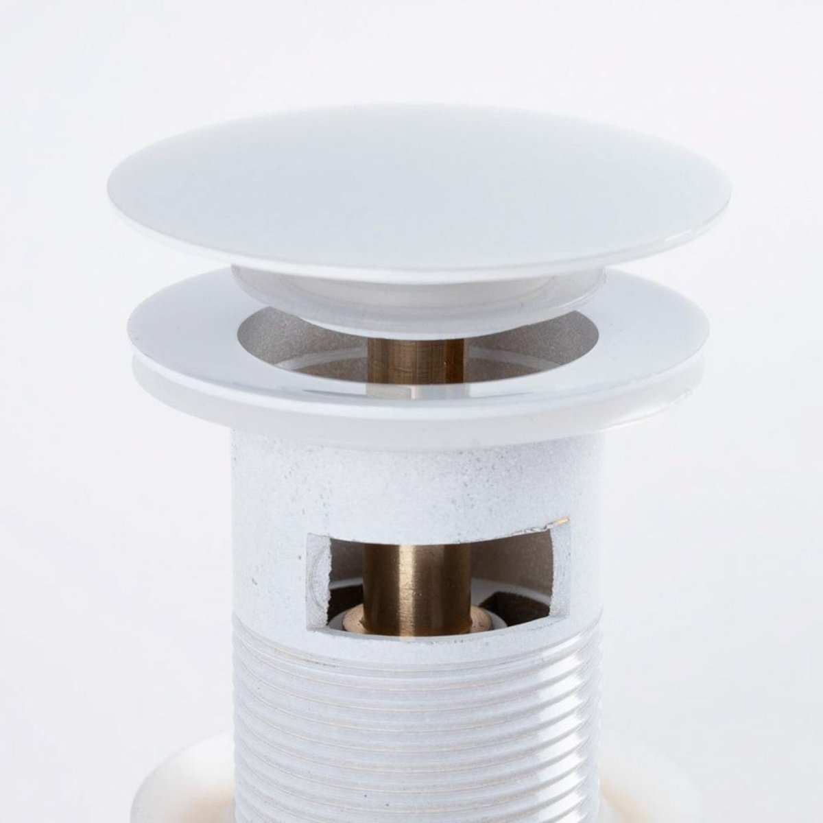 Bonde ronde pour lavabo pop up avec trop plein blanc, WANDA COLLECTION