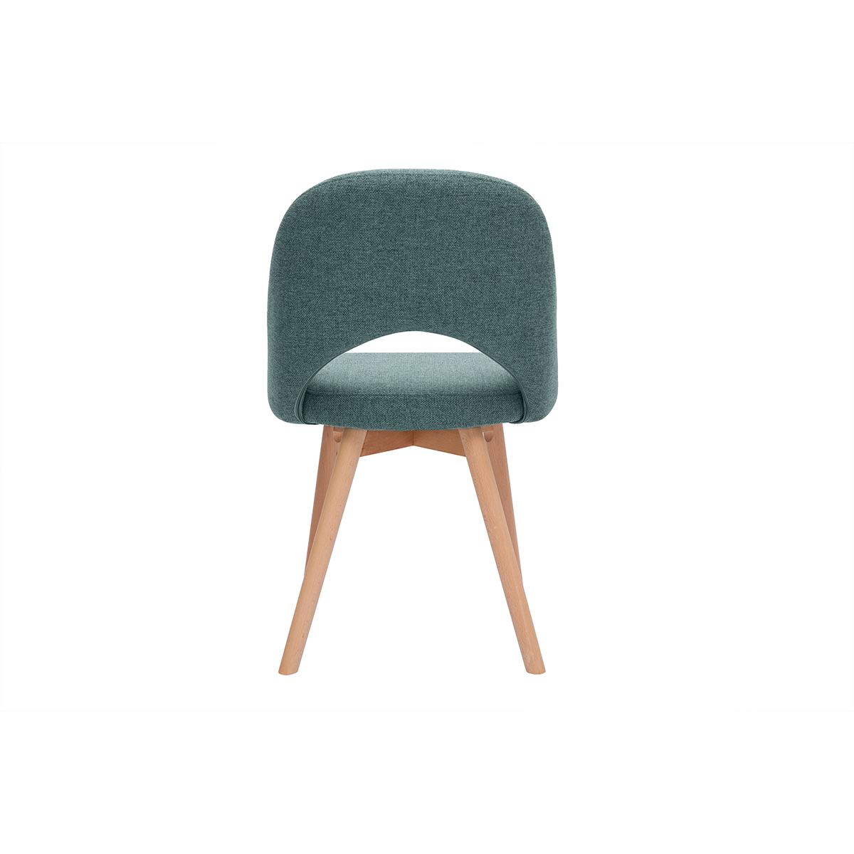 Chaises scandinaves en tissu velours côtelé vert kaki et bois clair (lot de 2) COSETTE bleu grisé, MILIBOO