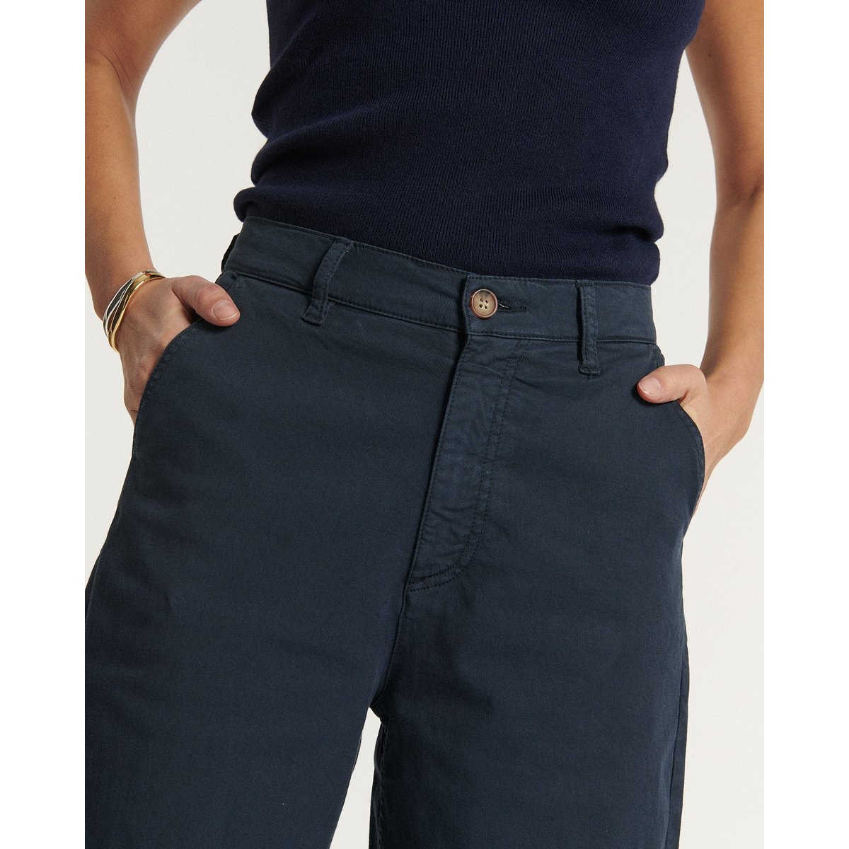 PANTALON BALLON TAILLE HAUTE UTILITY STRETCH marine, LABDIP
