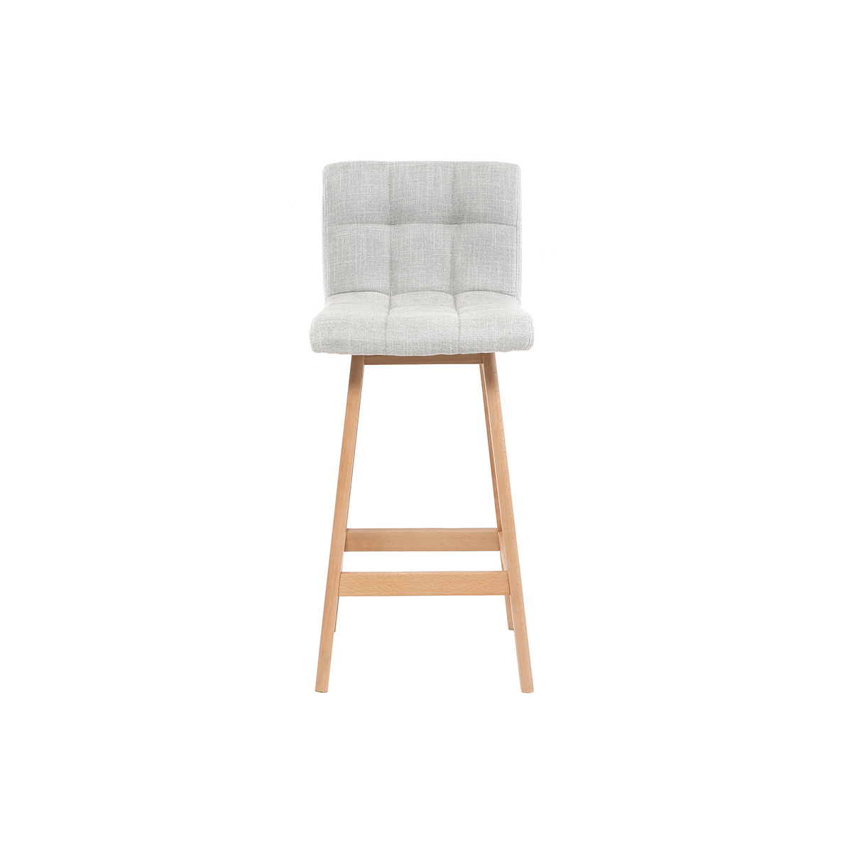 Tabourets de bar design pieds bois H65 cm (lot de 2) KLARIS gris perle, MILIBOO