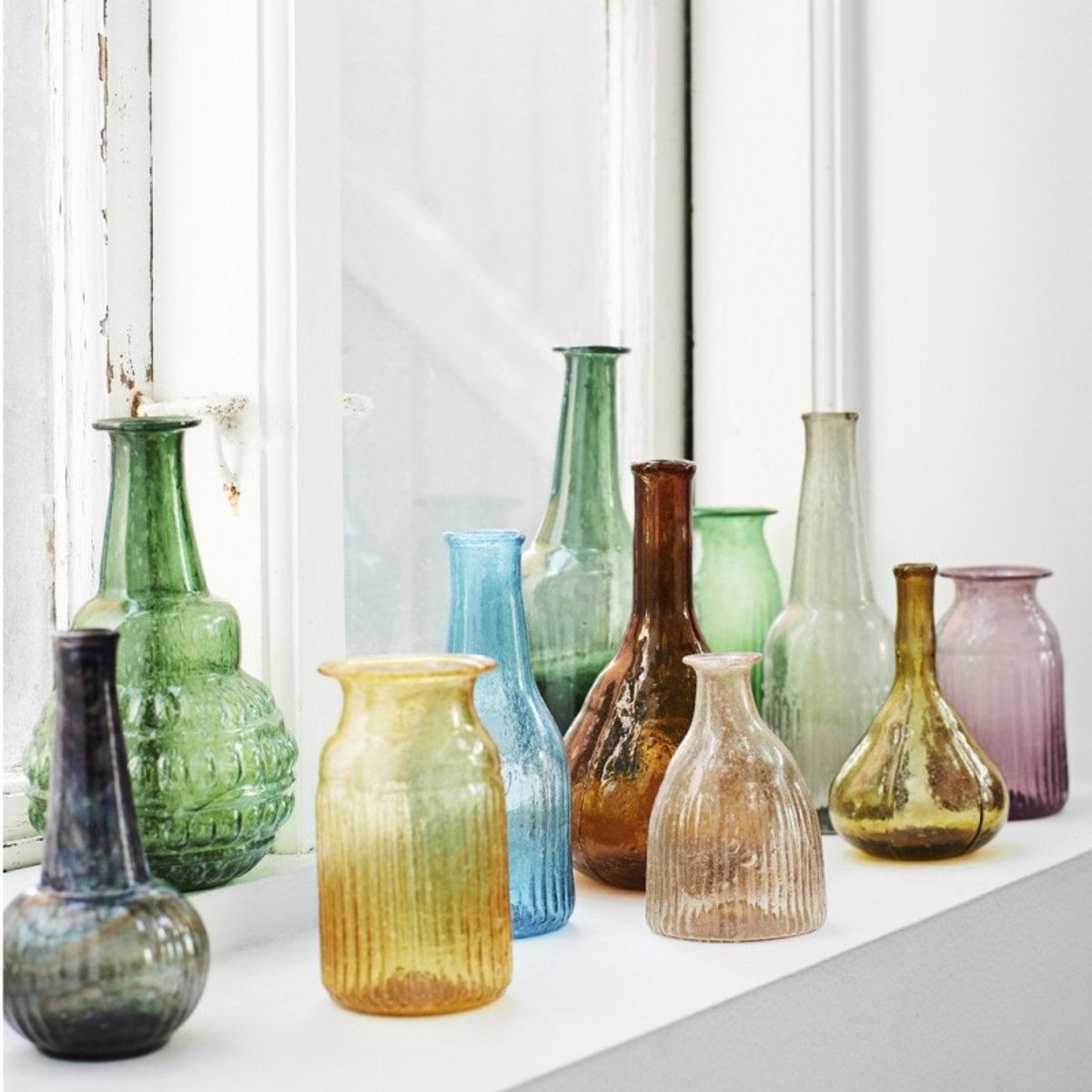 Vase soliflore verre recyclé vert anis, MADAM STOLTZ
