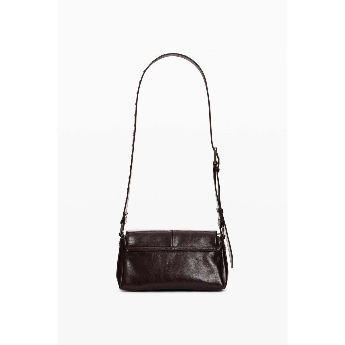 Petit sac bandoulière brillant marron, DESIGUAL
