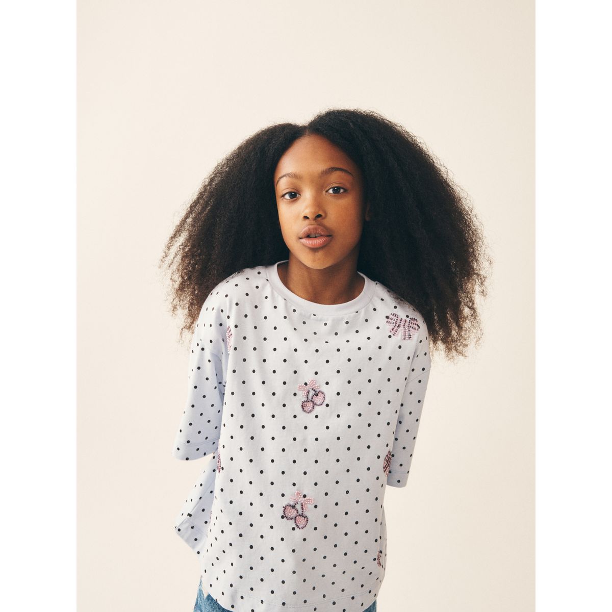 T-shirt orné de perles bleu, NEXT