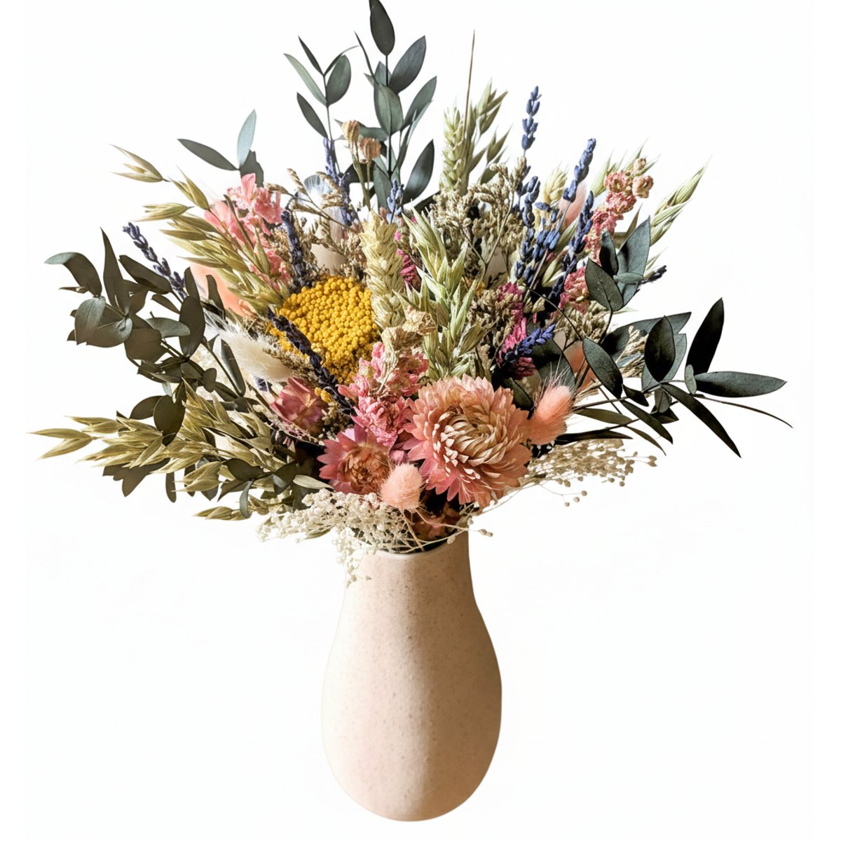 Bouquet de fleurs séchées Romane Taille S rose, RECONCILIATION VEGETALE