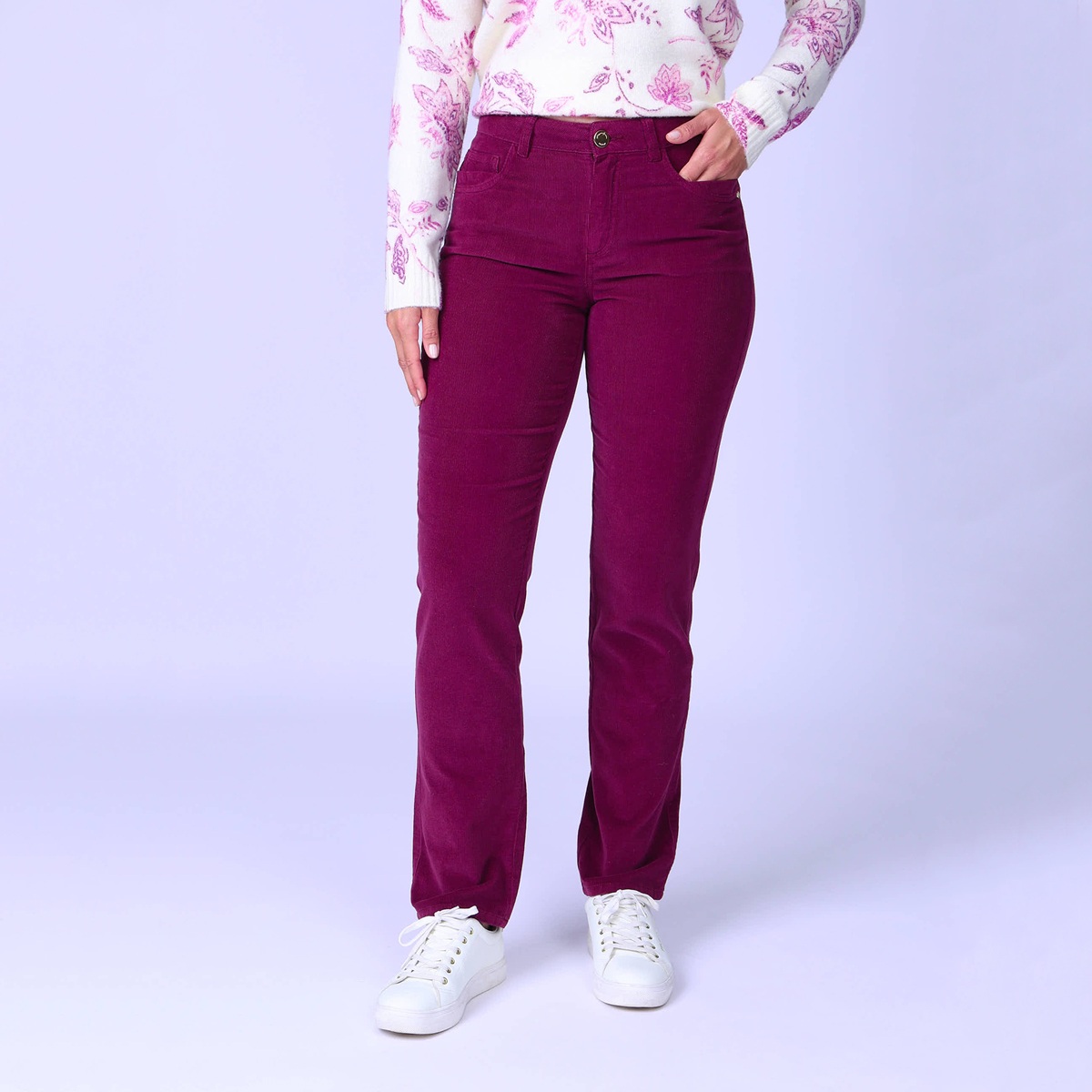 Pantalon en velours Carter bordeaux, MISE AU GREEN