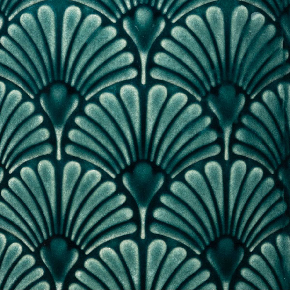 Vase cylindre en dolomite à motifs art déco FEEL bleu, ATMOSPHERA