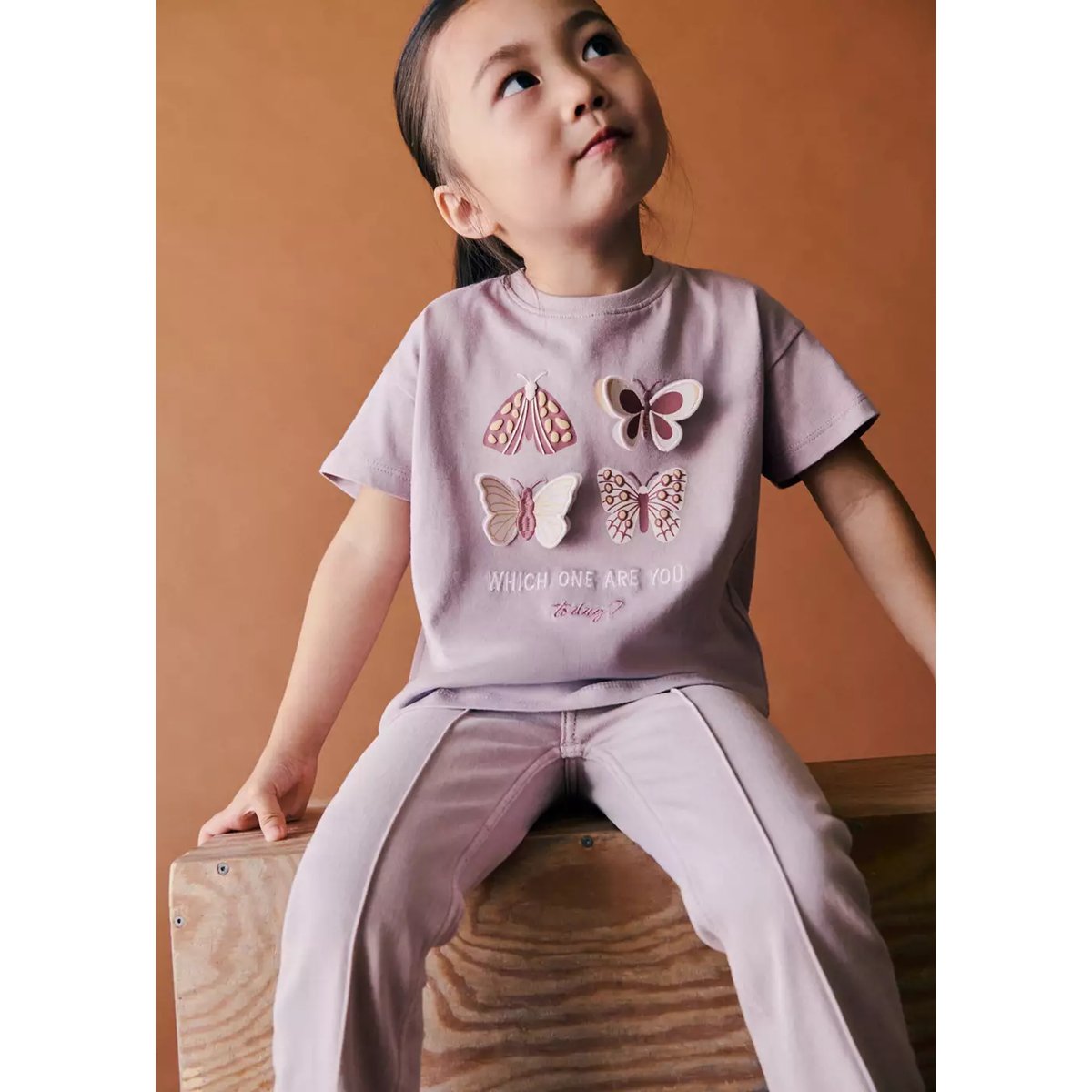 T-shirt coton motif en relief violet clair/pastel, MANGO BABY