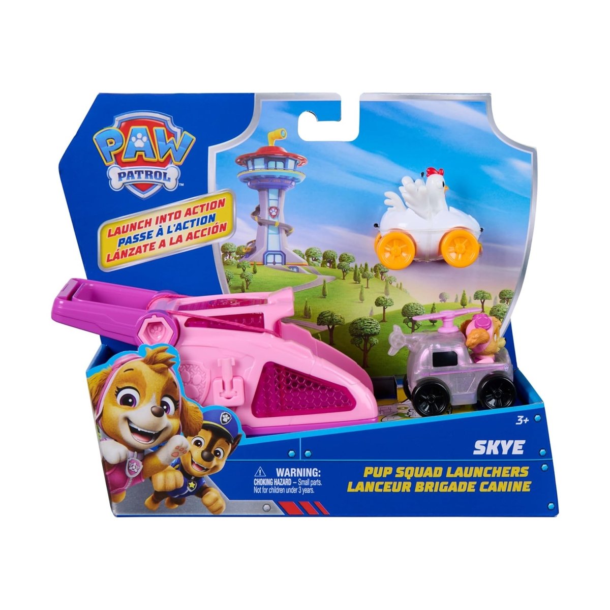 Pup Squad Launcher Skye & Henrietta – Set de figurines rose, SPIN MASTER