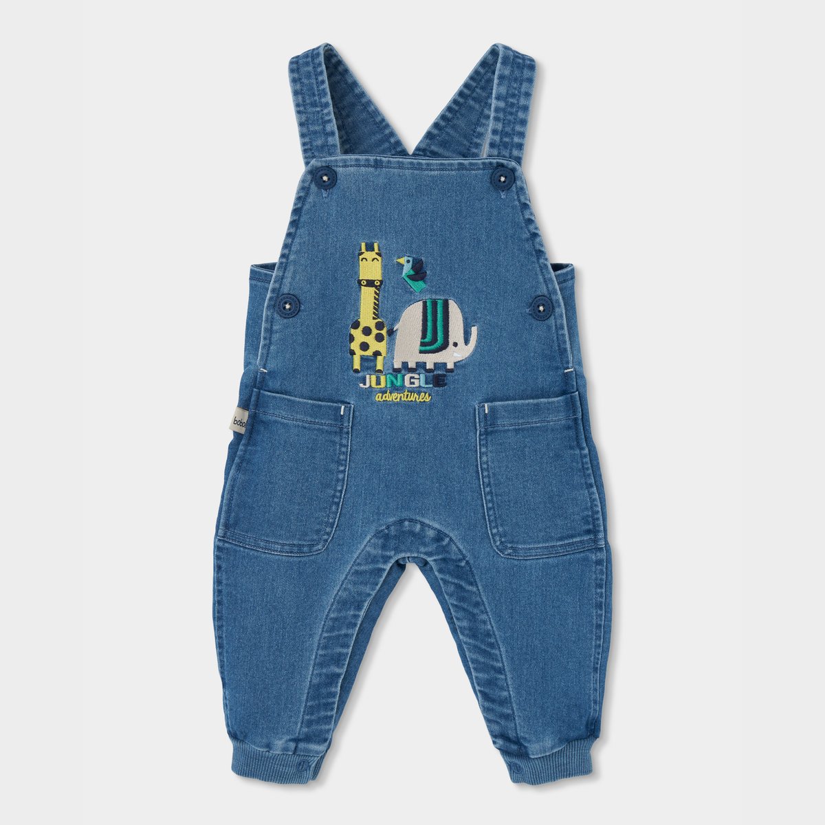 Ensemble bébé garçon brodé d'animaux bleu, BOBOLI