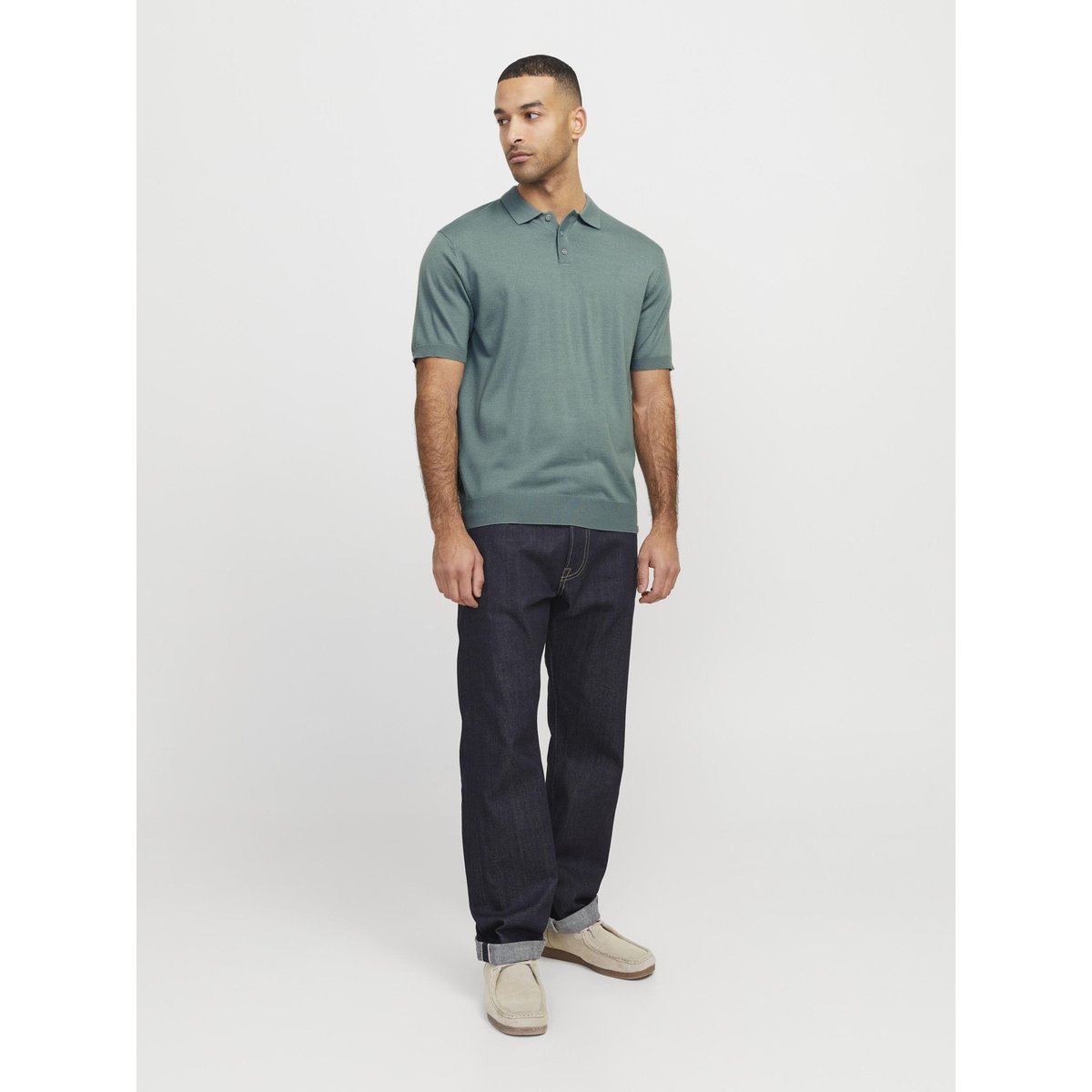 Polo Tricoté grise - stormy sea 3, JACK & JONES