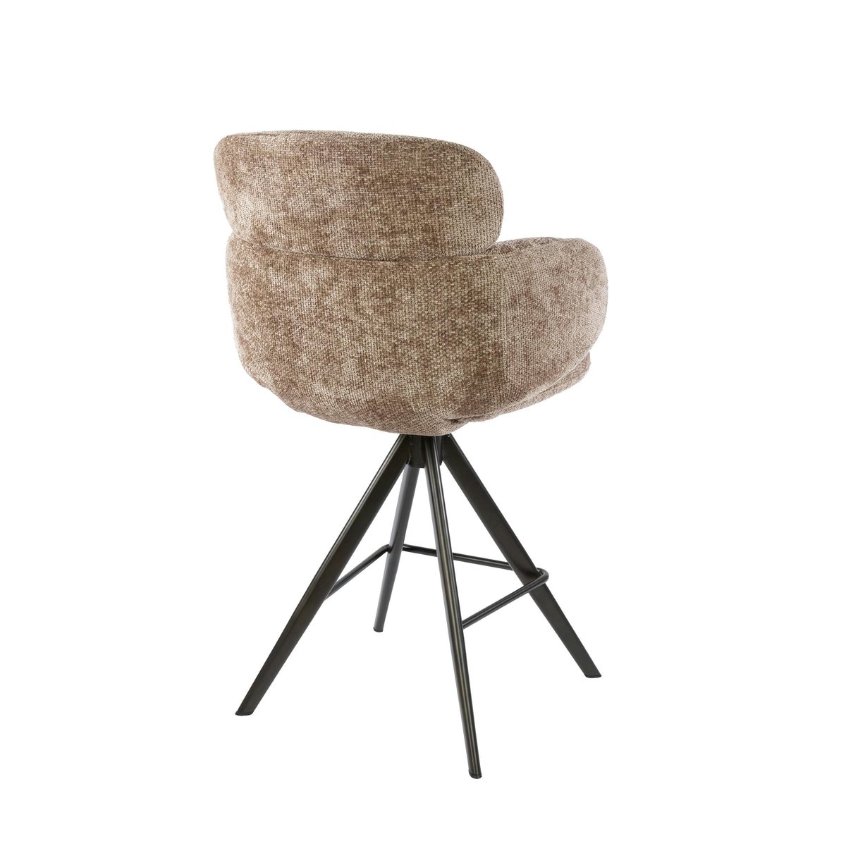 Lot de 2 tabourets de bar pivotants design arrondi CREEK taupe, PIER IMPORT