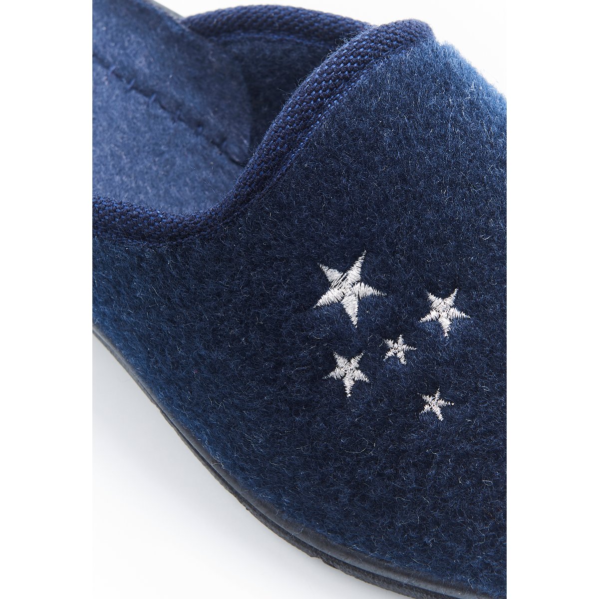 Mules effet feutre bleu marine, DAMART