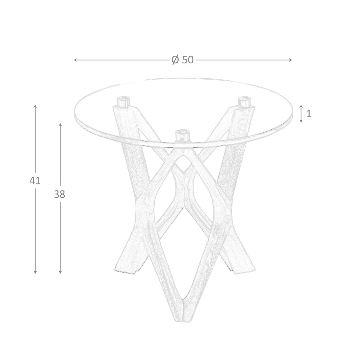 Table d'angle ronde en verre trempé et noyer verre | noyer, ANGEL CERDA