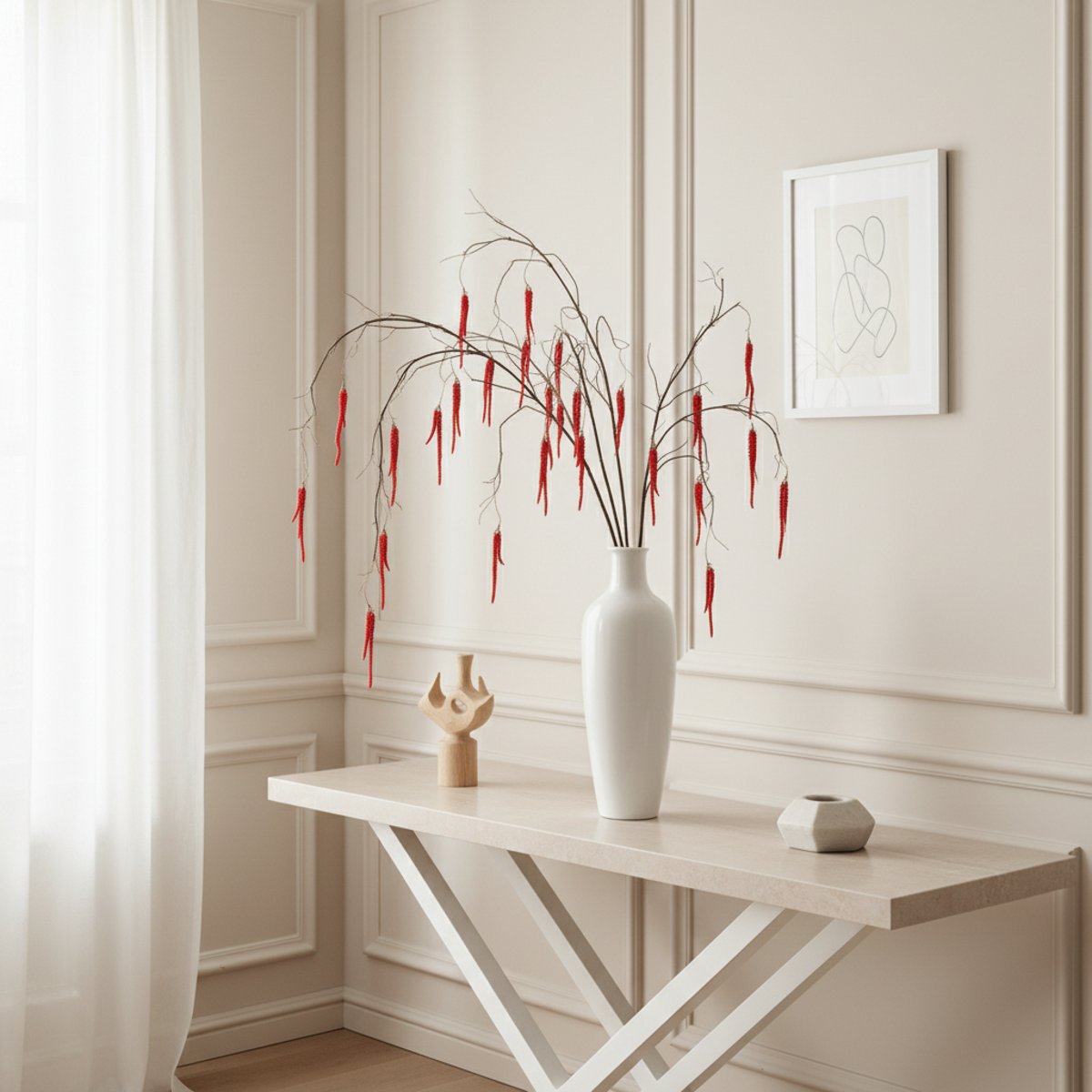 Feuillage amaranthus tombant artificiel H139 rouge, SIA DECO