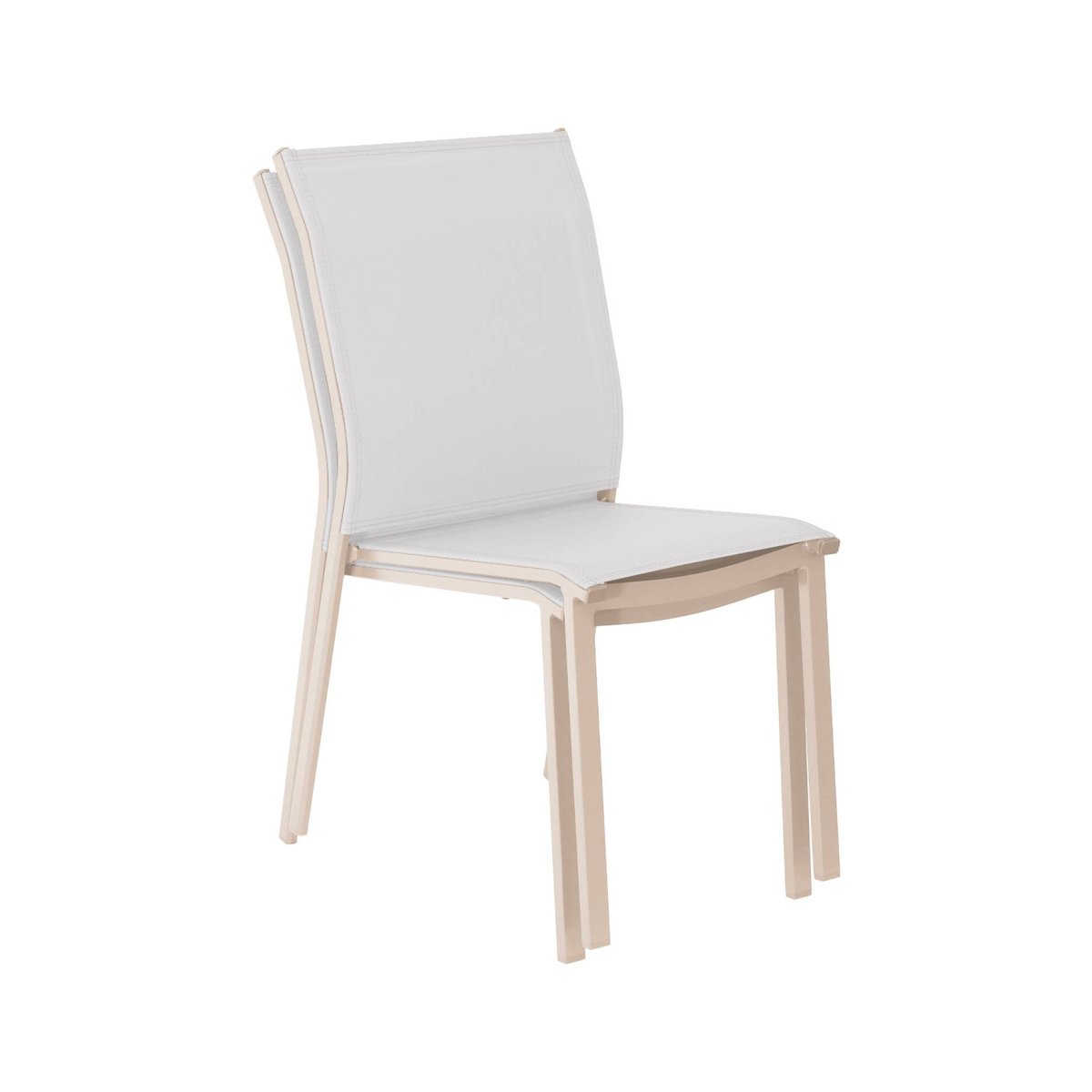 Chaise de jardin empilable aluminium (lot de 2) BUFFALO beige, SWEEEK
