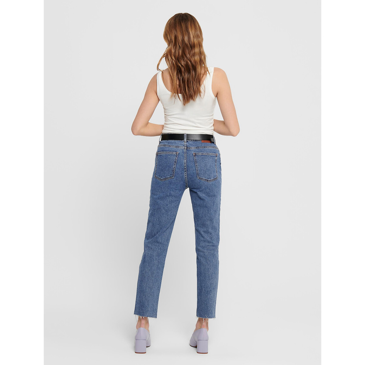 Jean droit, taille haute dark blue, ONLY