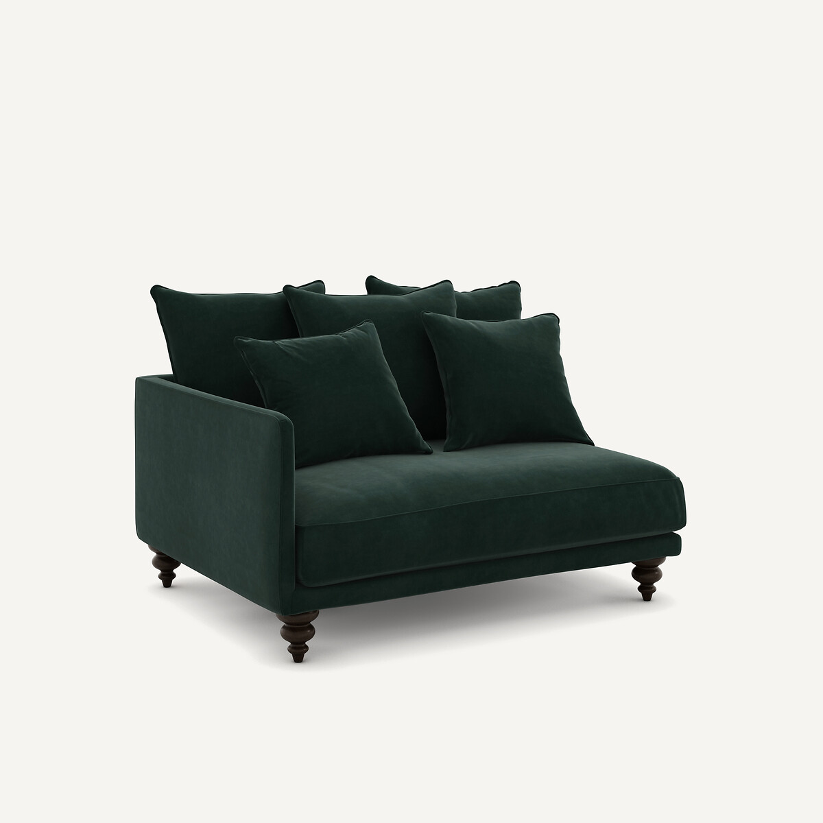 Demi canapé velours, Lazare vert tsar, AM.PM