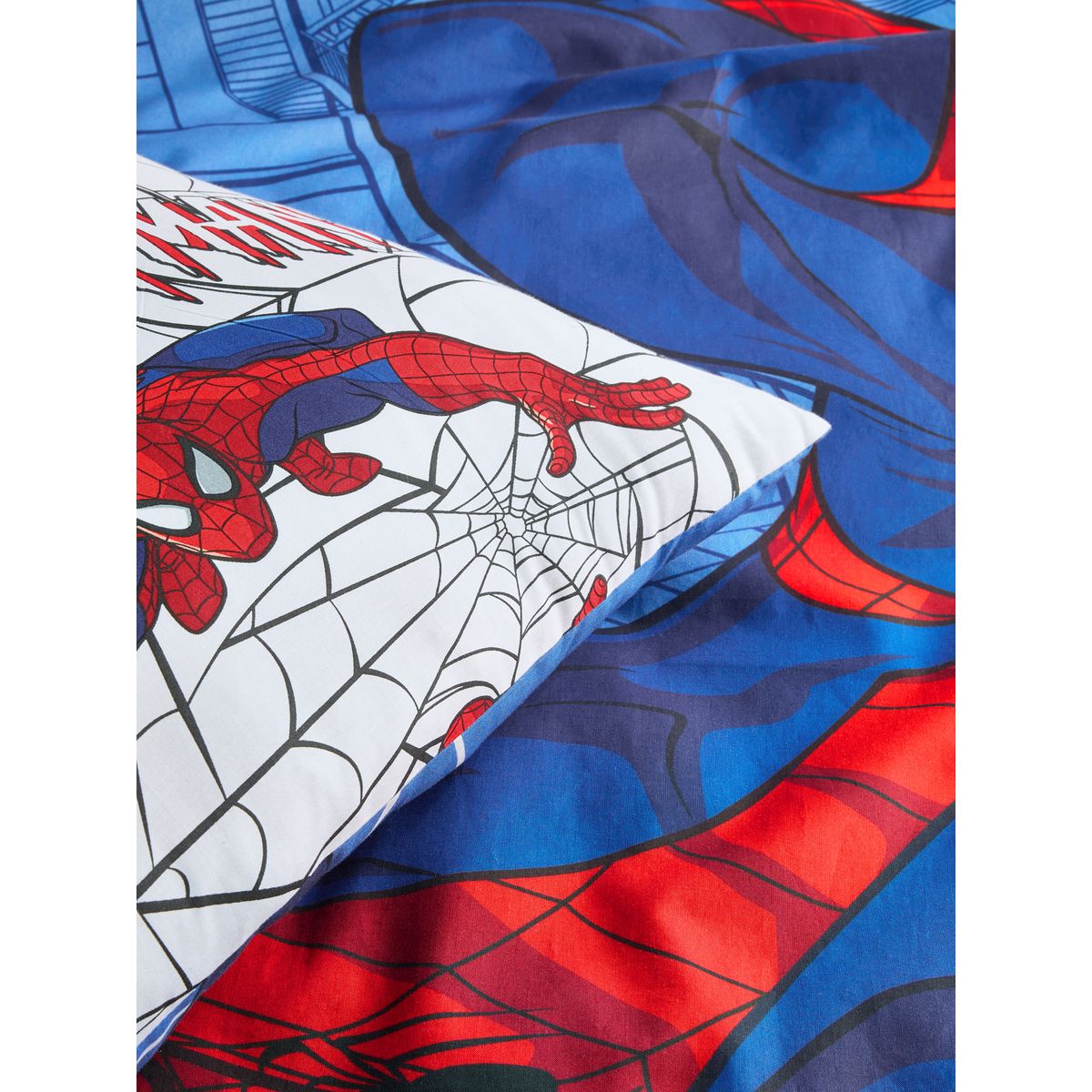 Housse de couette et taie oreiller spiderman bleu, NEXT