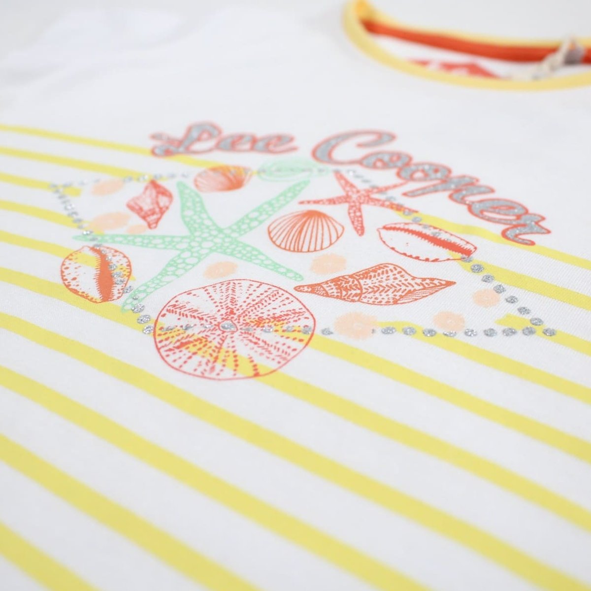 T-shirt manches courtes imprimé, col rond TEE TIME jaune pâle, LEE COOPER