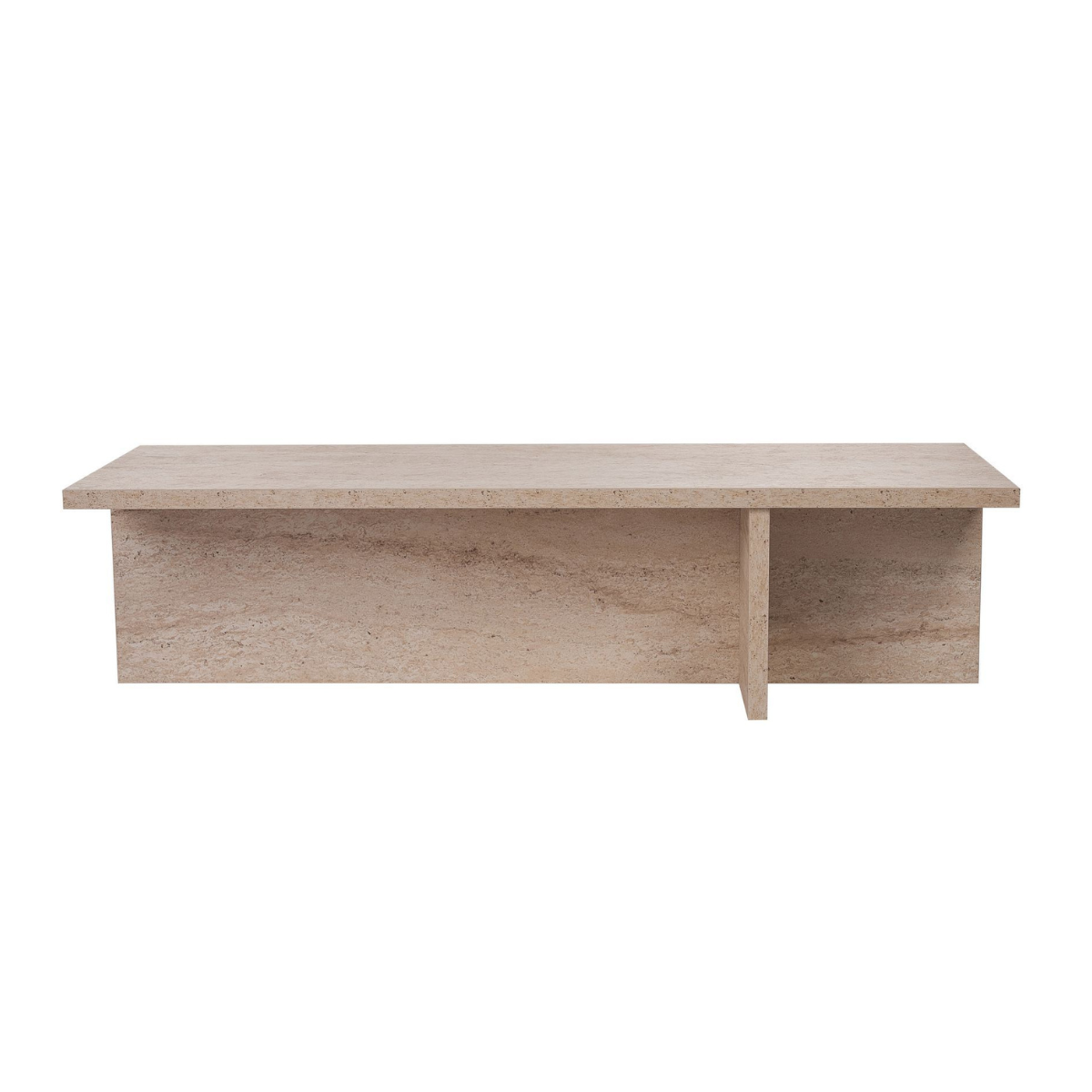 Table basse pied asymétrique - HARBOR travertin, CALICOSY