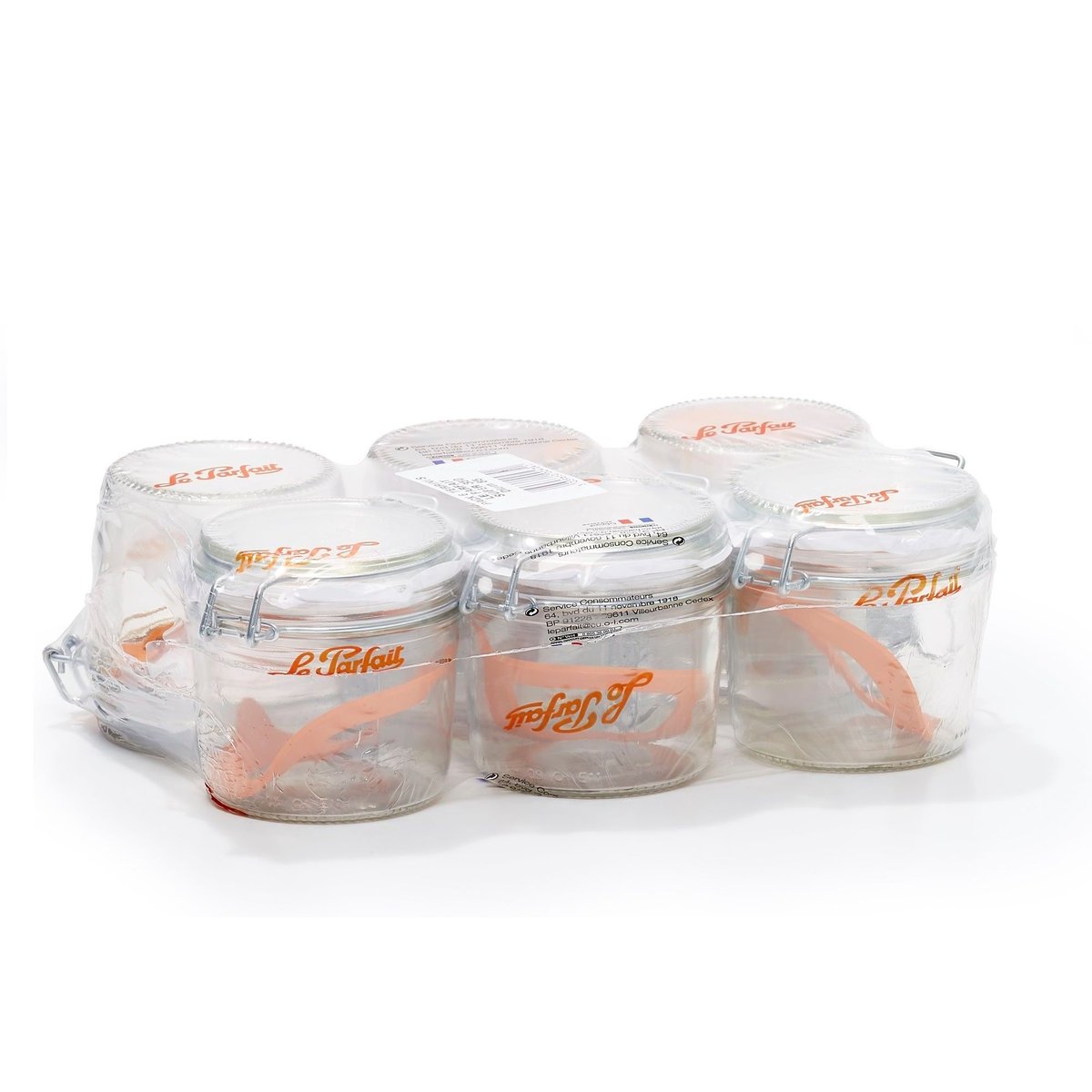 Lot de 6 terrines en verre 350g, LE PARFAIT transparent, LE PARFAIT