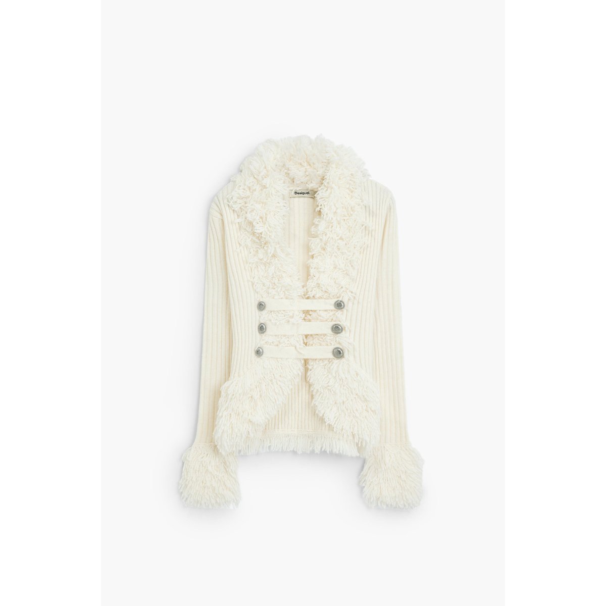 Pull en grosse maille beige, DESIGUAL