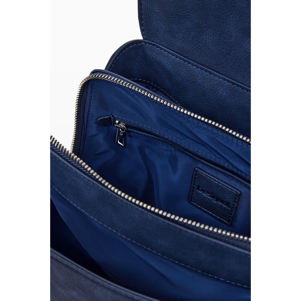 Petit sac à dos à rabat avec gravures bleu, DESIGUAL
