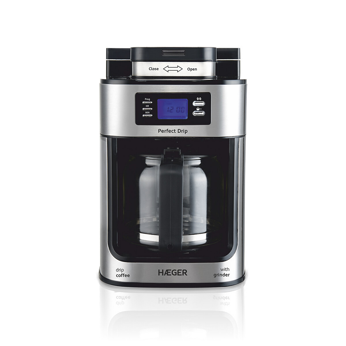Máquina de café de filtro HAEGER PERFECT DRIP, com moinho, da HAEGER preto/inox, HAEGER