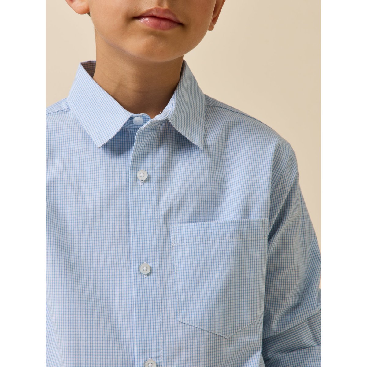 Chemise en micro vichy . bleu, CYRILLUS
